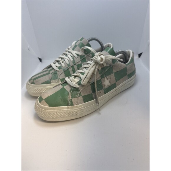 Converse Other - Converse One Star Ox Low Top White Checkered Green 172353C Men's 8.5 /Women’s 10